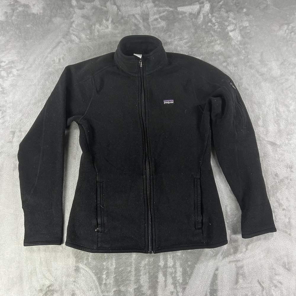 Patagonia Jacket Womens Small‎ Black Fleece Full Zip Slim Fit Outdoor Hiking